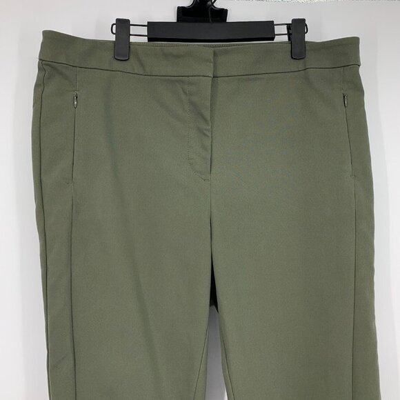 LOFT Pants Green Skinny Crop Zip Pocket Ankle Cotton Blend - Picture 3 of 9